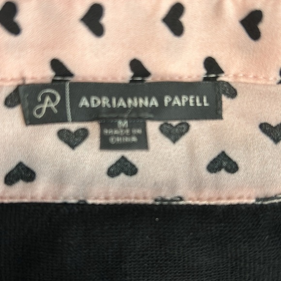 Adrianna Papell Women’s Size Medium Black Crew Neck Sweater Pink Under Shirt Top - Picture 7 of 8